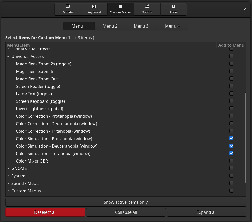 This menu is accessible through the extensions app or the extensions manager app